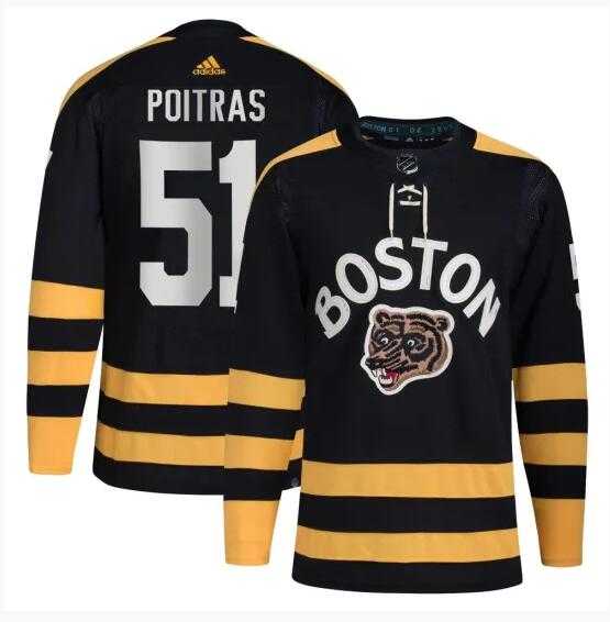 Men's Boston Bruins #51 Matthew Poitras Black Winter Classic Primegreen Stitched Jersey Dzhi